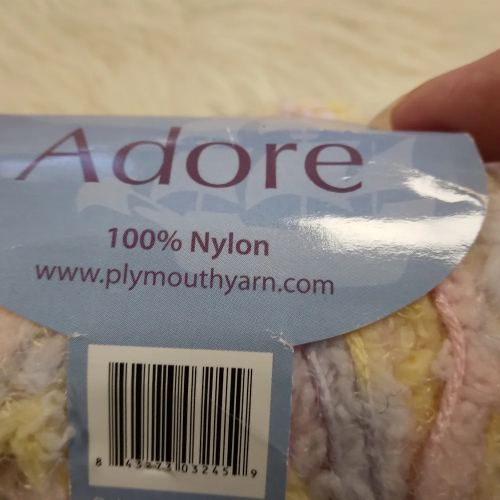 YARN Plymouth Yarn ADORE in Girl's Pastel #1002
